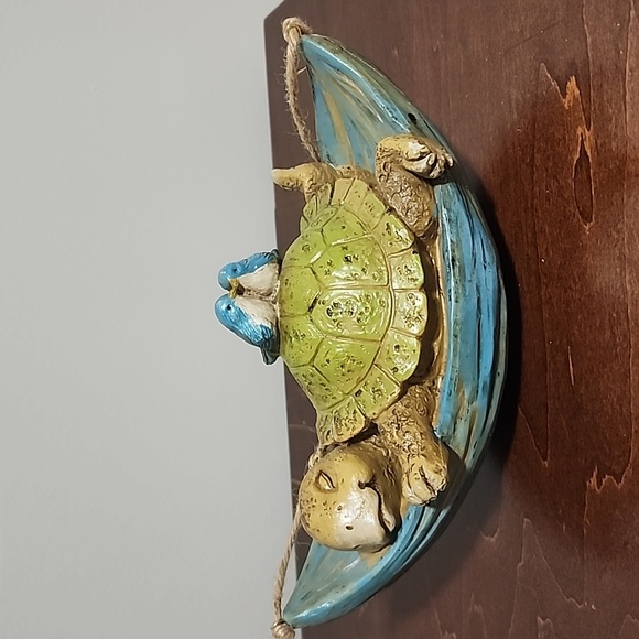 Turtle and Bird Hanging Decor - Blue and Green - Picture 2 of 10